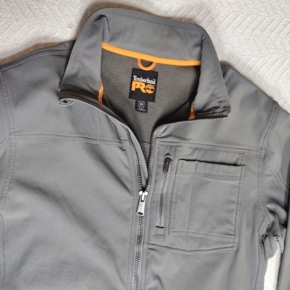 Timberland PRO Power Windproof Gray Softshell Jacket Men's Size medium Biker - Picture 5 of 13